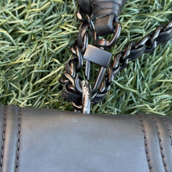 Tory Burch Fleming Matte Black Quilted Leather Shoulder Crossbody Bag Tassel - Picture 11 of 11